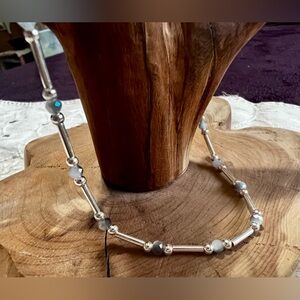 Handmade genuine .925 sterling silver 10.5 inch Swarovski crystal beaded anklet
